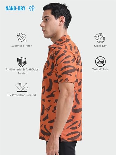 Image of STELLERS Men's Printed Polo T-Shirt | Regular Fit| Feather Touch Feel | Odour Resistant | Wrinkle Free | Stretchable | Anti-Static