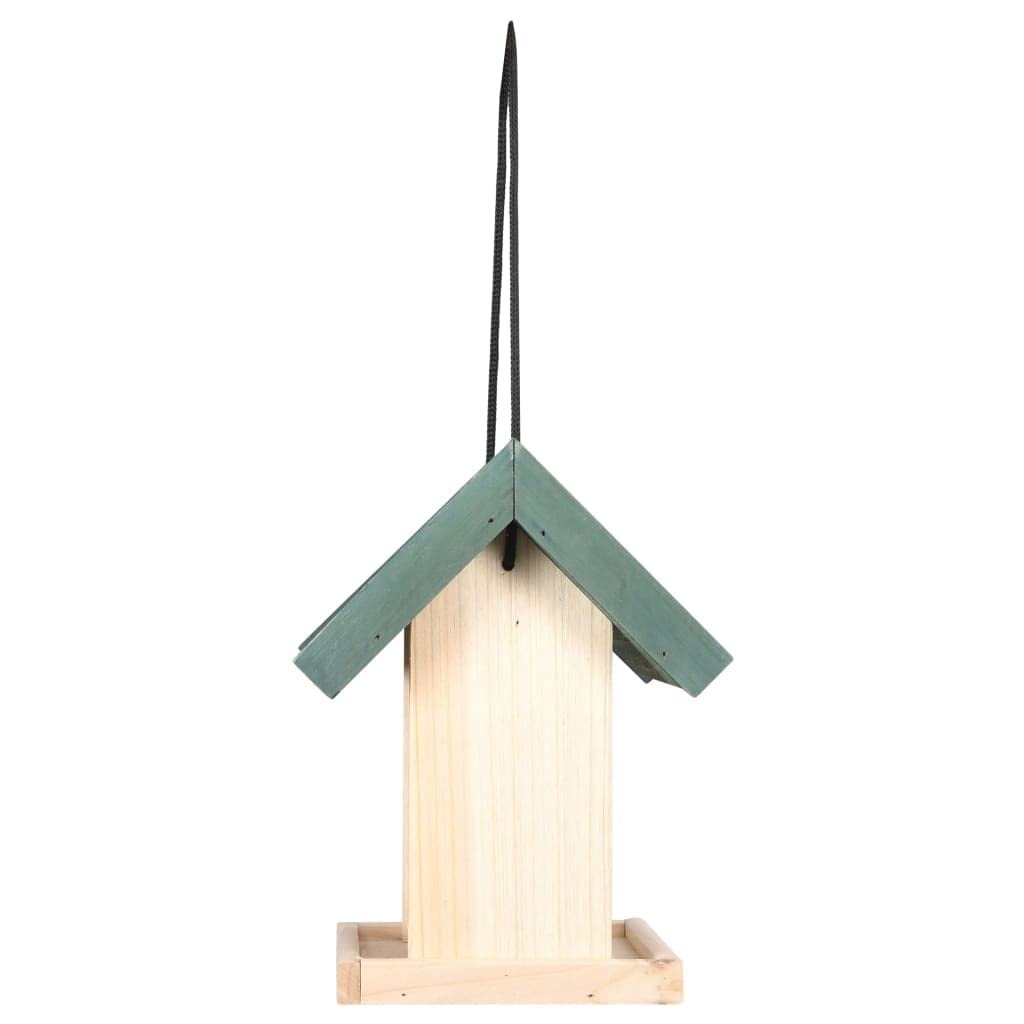 Vogelfutterhäuser aus Tannenholz 4 Stück 19x19x25 cm wetterfest mit abnehmbarem Dach und PVC-Futterschutz ideal für Garten, Balkon, Terrasse als Wildvogel Futterstation und Futterplatz