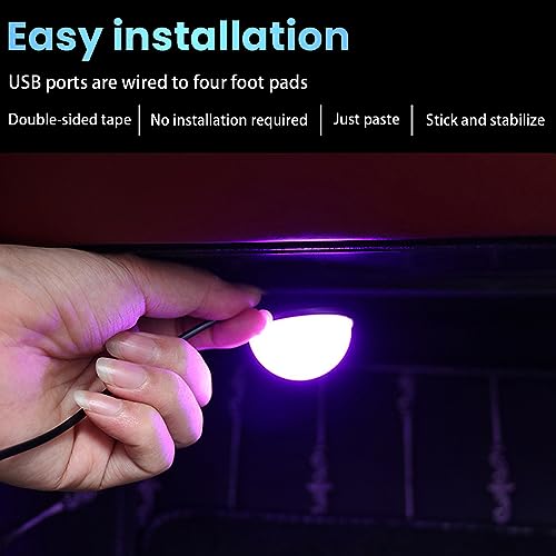 BESULEN Car Interior LED Lights, Automotive Ambient Neon Light Kit with USB Port, Car Accessories, Gifts for Men and Women, 4 in 1 Decoration Lights for Car, Garden, Home, Party