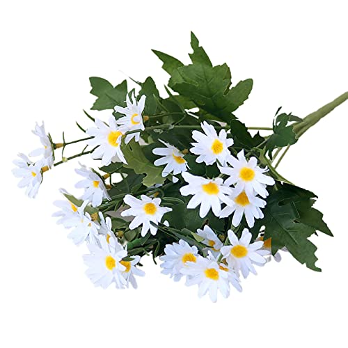 Fleur artificielle pour décoration de la maison, 1 branche, fleur artificielle qui ne se fissure pas, 9 têtes de chrysanthèmes artificielles décoratives avec tiges, fournitures de jardin Cover