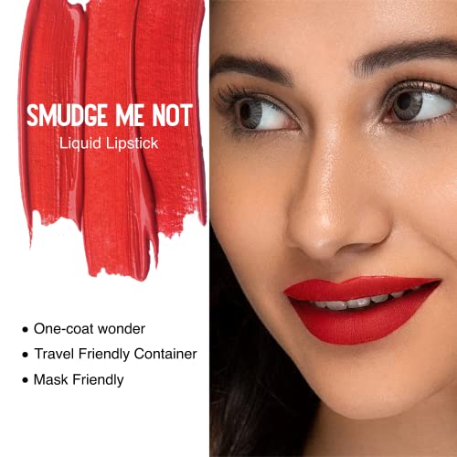 Image of SUGAR Cosmetics Smudge Me Not Liquid Lipsticks for Women | Transferproof & Waterproof | Lasts 12+ Hours | Matte Lipstick | 4.5ml - 29 Scarlet Starlet (Orange Red)
