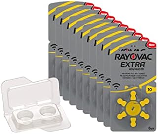 Rayovac Extra Type 10 P10 PR70 ZL4 Hearing Aid Batteries, Mercury-Free - Pack of 60
