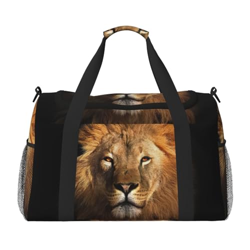Sac d'escapade femme imprimé lion : fini le manque de place en bagage cabine gratuit