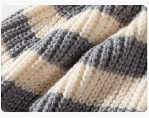 Casquettes chaudes pour temps froid et bonnet ample à rayures bleu