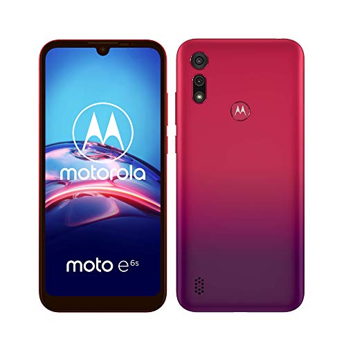 moto e6s Dual-SIM Smartphone (6,1"-Max Vision-HD+-Display, 13-MP-Hauptkamera, 32 GB/2 GB, Android 9) Rot inkl. Schutzcover