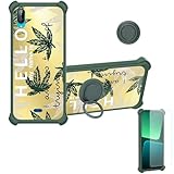 jioeuinly Case Compatible for Mobicell Mx1 Phone Case Cover [with Tempered Glass Screen Protector][Hard PC + Soft Silicone][Ring Support] [Golden Reflect Light] DJL-SY