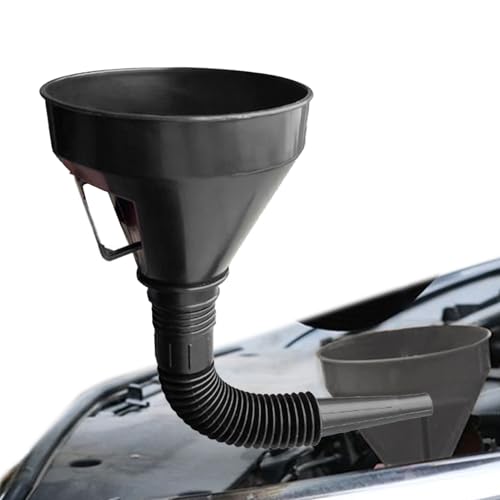 Image of Fueel Funnel - Pllastic Fueel Funnel with Filter | Flexible | Car Gasolline Petrol Engine | Flexible Spout Extension | Wide Mouth for Water, Transmission, Oil Change