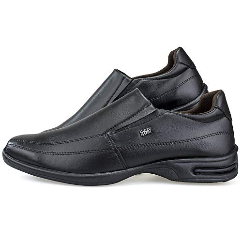 Sapato Social Conforto Masculino Calce Fácil Preto