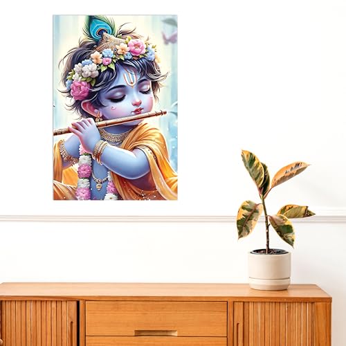 Image of Twinster Bal krishna Posters Photo for Pregnant Women, Baby Poster Self Adhesive (Size 45 cm by 30 cm) Pack of 1 (Design 12)