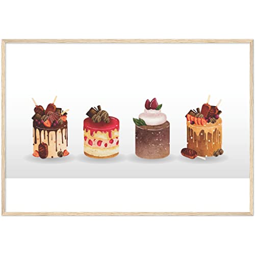 Gâteau décoration murale grand cadre en bois amovible pour protéger la toile 70x100