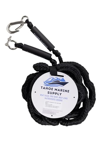 Tahoe Marine Supply Bungee Anchor Line and Boat Anchor Rope Stretch Docking Anchor Buddy for Boats Jet Skis Pontoons Kayaks PWC and Mooring in Lake or Ocean