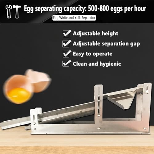 Kommerzielles Eiweiß- und Eigelb-Trennwerkzeug, Edelstahl-Flüssigkeitstrennmaschine mit Eier-Exportschale und Eigelbfilter, ideal für Küche Kochen und Backen