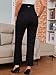 Ecavus Maternity Pants Over The Belly Seamless Stretch Work Pants Dual Length Pregnancy Office Dress Pants with Pockets