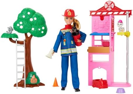 Barbie Profissões Conjunto de Brinquedo Bombeira para crianças a ...