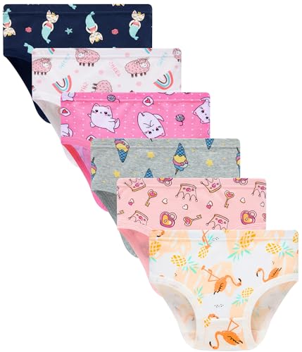 Finihen Toddler Girls Cotton Underwear Cute Print Briefs Little girls Panties Soft Multipacks