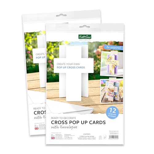 Cartes pop-up croix Katy Sue blanches avec enveloppes pour célébrations - 2