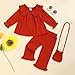 GRNSHTS Toddler Girl Clothes Baby Girl Fall Outfits Cute Baby Girls Clothing Pant Sets Red Toddler Girl Outfits 12-18 Months