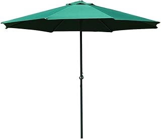 HZH Guarda-chuva de pátio, café redondo decorado, guarda-sóis, guarda-chuva de jardim/guarda-chuva externo/guarda-chuva de terraço/guarda-chuva de mercado, manivela, metal, sem base, guarda-chuva de