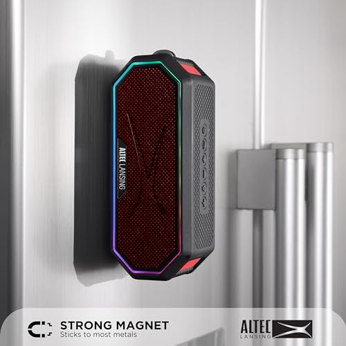 Image of Altec Lansing Magnetic Bluetooth Speaker HYDRAJOLT 2.0, Waterproof IP67, 12W Output Power, 16H Battery, Multicolor LED, 100ft Wireless Range, Voice Assistant, USB-C Quick Charge