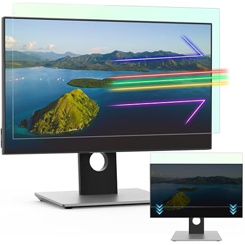 [2-Pack] 24 Inch Anti Blue Light Anti Glare Computer Screen Protector for 16:9 Widescreen Monitor, Removable Anti-Scratch Anti-UV Blocking Screen Filter, Eye Protection Reduce Eye Fatigue and Strain Cover