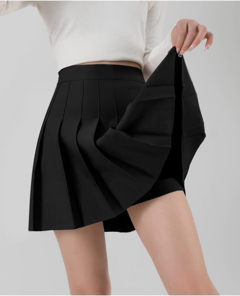 Women Girls high Waisted Pleated Skater Tennis School Skirt Uniform Skirts - Image 2