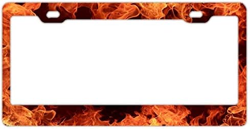 Red Flame License Plate Frames Car Tag Frame License Plate Cover Holder Auto Car Truck for Us Standard and Screws L