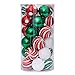 Produktbild Oinna Weihnachtskugeln Weihnachtsdekoration 6 cm / 30 Stück Speziell bemaltes Weihnachtskugelset für Weihnachtsbaum Weihnachtsbaum hängen-Rot grün weiß