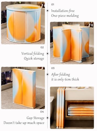 Image of YAGVIZ Bath Tub for Adult for Bathroom Tub for Home SPA, Maintains Hot & Cold Temperature, Drainage Hole, Thickened Layer for Hot and ice bath tub for adults