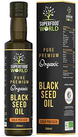 Organic Black Seed Oil 250ml - 100% Pure & Premium Virgin Cold Pressed Nigella Sativa Black Cumin Seed Oil