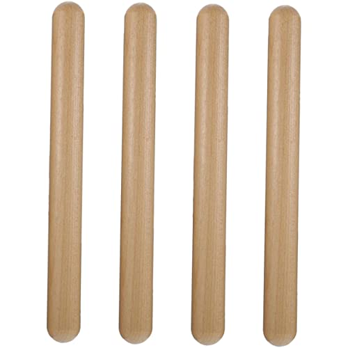 VANZACK 4pcs Rhythm Sticks Safe Comfortable Claves for Enhance Coordination Fine Motor Skills for Group Music Activities