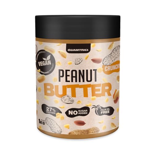 Quamtrax Nutrition - Peanut Butter (Mantequilla de Cacahuete) - Sabor auténtico, alto contenido proteico y sin azúcares añadidos (1000, Crunchy)