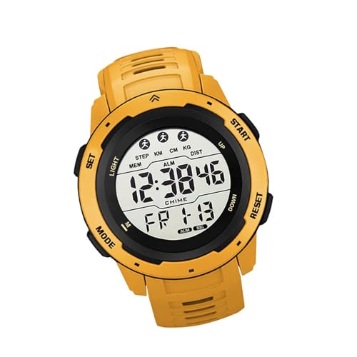 Grcfumo 1 PC Sports Electronic Watch, Men Digital Sports Watch, Digital Sports Watch Multifunktional Luminous Timing Mens Sport Running Watch for Outdoor (Yellow)-8