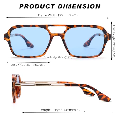 Retro 70s Aviator Sunglasses for Women Men - Vintage Small Frame Square Tinted Shades Sun Glasses4