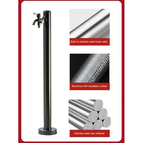 Grifo de Agua ZR98US, Grifo Exterior Multifuncional de Acero Inoxidable, Doble Salida de Agua para jardín y terraza