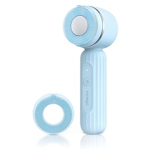 Ultrasonic Facial Cleansing Brush, IPX7 Waterproof and Rechargeable Electric Face Scrubber, 3 Modes Soft Silicone Cleanser Brush for Deep Cleaning Exfoliating Cosmetic Residues Removal
