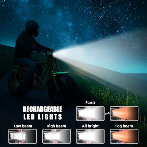 HOVER HEART Mini Bike, Gas Dirt Bike, Minibike, Gas Powered Mini Bikes for Adults, 99cc-4 Stroke Pit Bikes with Led, Dirtbike Motorcycle Max Load 200 Lbs, Speed 34.5 KM/H, Age13+ Hoverheart
