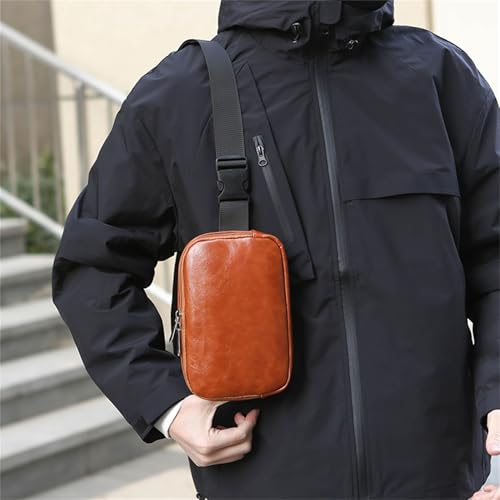 Image of Leather Fanny Pack Bag for Women, Chain Belt Bag Chest Purse Fashionable Crossbody Waist Bags Handbag for Everyday Use Trip Walking Hiking