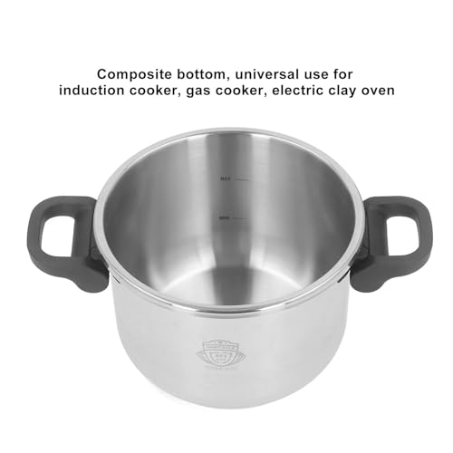 Stainless Steel Pressure Cooker, Electric Pressure Cooker 2 Gear Stovetop Multi Cooker Pressure Cookware Pot with Foldable Handle for Home Kitchen Fast Cooking