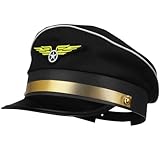 Toddmomy Kids Airline Costume Hat - Adjustable Uniform Pilot Hat