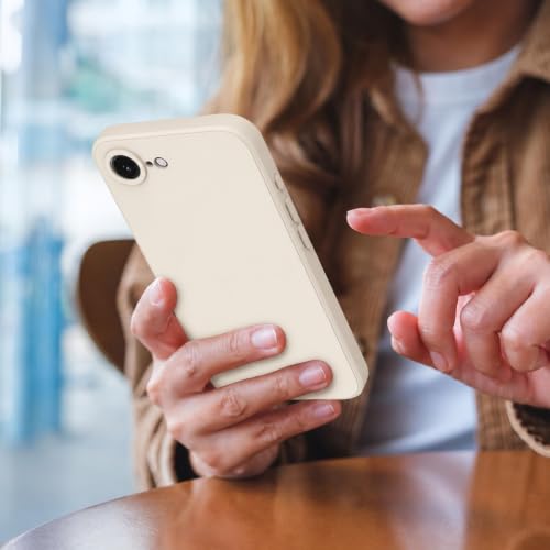 Image of DIZORO Square Microfiber Candy Case Compatible for iPhone 17e / iPhone 16e Shockproof Slim Back Cover Liquid Silicone Case - Stone Grey