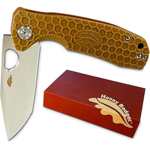 Western Active Honey Badger Tanto Pocket Knife for Men and Women - Folding Pocket Knife with Clip, Outdoor Camping Knife, Lightweight Pocket Knife, EDC Knife, and Reliable Folding Knife - Medium Tan Cover