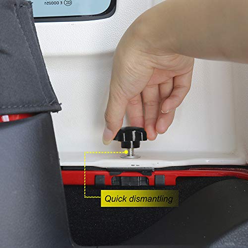 JeCar Hardtop Thumb Screws Quick Removal Hardtop Bolts with 6 Tie Down Anchors Compatible with Jeep Wrangler 2007-2024 JK JL 2/4 door, Black