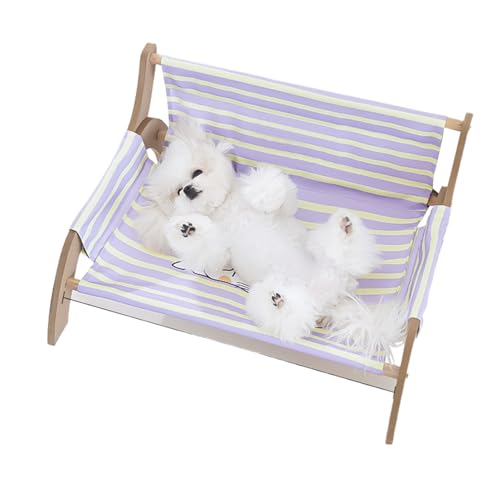 Tumbona de playa | Tumbona a rayas elevadas - transpirable para mascotas, gato, perros pequeños, descanso, relajación, cuidado en el hogar y al aire libre