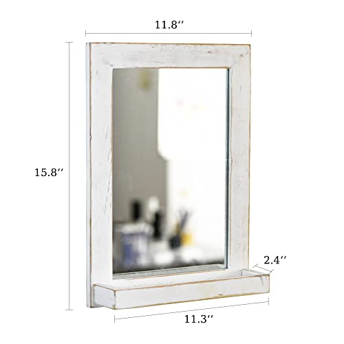 Funerom-118-x-158-inch-Vintage-Wood-Farmhouse-Wall-Mirror-Hanging-Wall-Mirror-for-Living-Room-or-Bathroom-Vanity-White Funerom 118 x 158 inch Vintage Wood Farmhouse Wall Mirror Hanging Wall Mirror for Living Room or Bathroom Vanity White