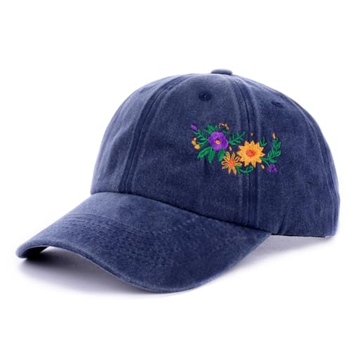 Women’s Cotton Cap Hand Embroidered Floral Baseball Hat Custom Embroidery
