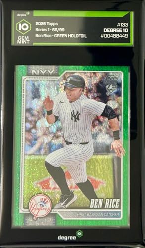 Ben Rice Green Holofoil Parallel #66/99 Degree 10 Gem Mint New York Yankees