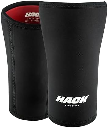 Hack Athletics Performance 1.0 | 7mm Knee Sleeves Compression Sleeves for Men & Women Knee Support & Pain relief, Multipurpose Gym Workouts Deadlifts Squats Powerlifting Knee Pad Knee Guard (4XL)
