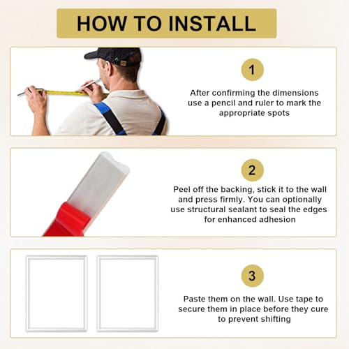 Vorgeschnittenes Wandform-2Set, 40x50cm Selbstklebend Stuckleisten Wand, Wandverkleidung innen Fertig zum Zusammenbauen, Peel und Stick cVorgefertigte Wainscoting Panelsfür Wohnzimmer,Schlafzimmer