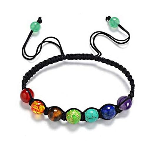 PULABO Hommes Femmes Bracelets Bracelets Perles D'équilibre À La Main Réglable Corde Noire Bracelet en Pierre Naturelle Bijoux Cadeau élégant