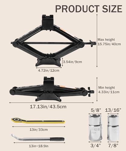 Bylikeho KTLXTJ0002 Car Jack Kit,Scissor Jack,Scissor Lift Jack thumb #1